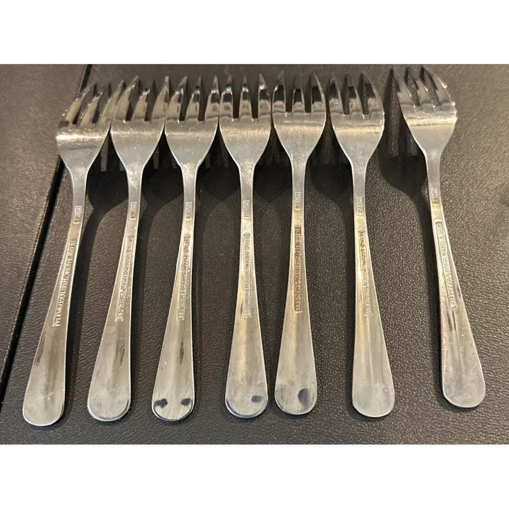 Reed Barton Select Hancock Dinner Forks 3 Tine Stainless Steel Korea Set Of 7